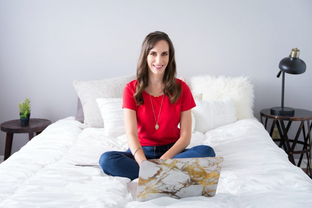 Christina Nicholson working at home